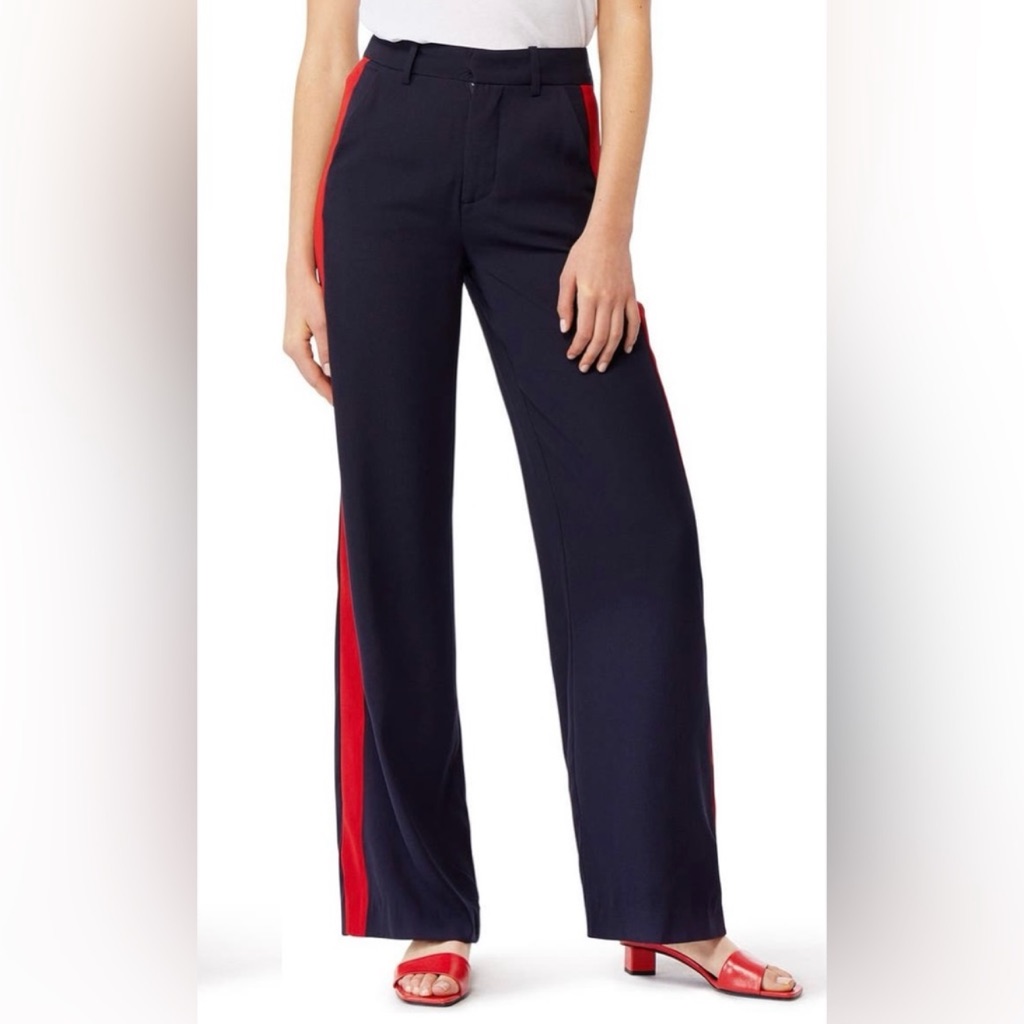 Habitual Navy Pants Red Side Accent Size 6